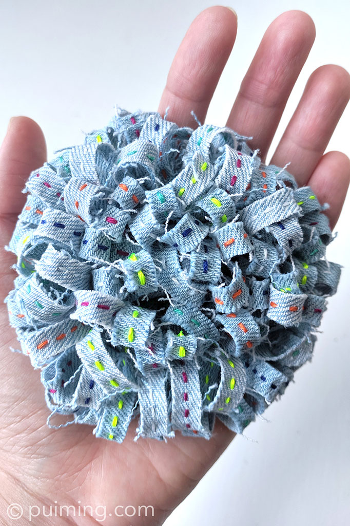 2019.06 Denim Blossom Brooch