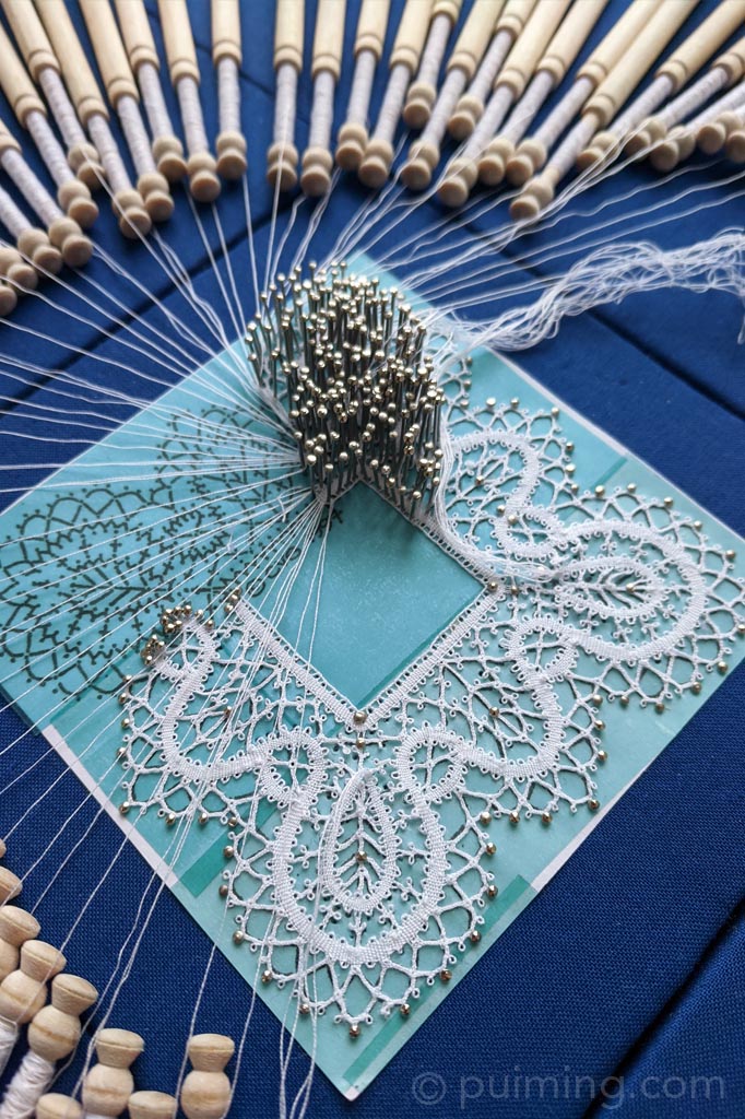 2020.01-02 Splash Mini Scarf & Bobbin Lace Teardrop Edging